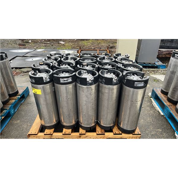 PALLET OF 20 CORNELIUS SUPER CHAMPION 5 GAL 19L 130PSI BALL-LOCK KEGS