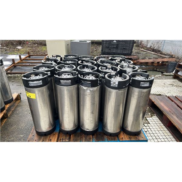 PALLET OF 20 CORNELIUS SUPER CHAMPION 5 GAL 19L 130PSI BALL-LOCK KEGS