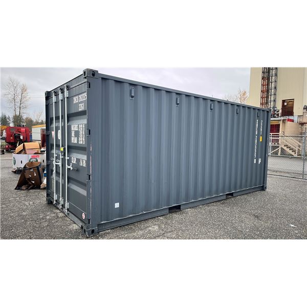 20FT DARK GREY SHIPPING CONTAINER WITH FRONT DOUBLE CAM LOCK DOOR 8'6" X 8' X 20' XHCU282225
