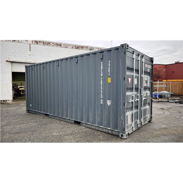 20FT DARK GREY SHIPPING CONTAINER WITH FRONT DOUBLE CAM LOCK DOOR 8'6" X 8' X 20' XHCU282220