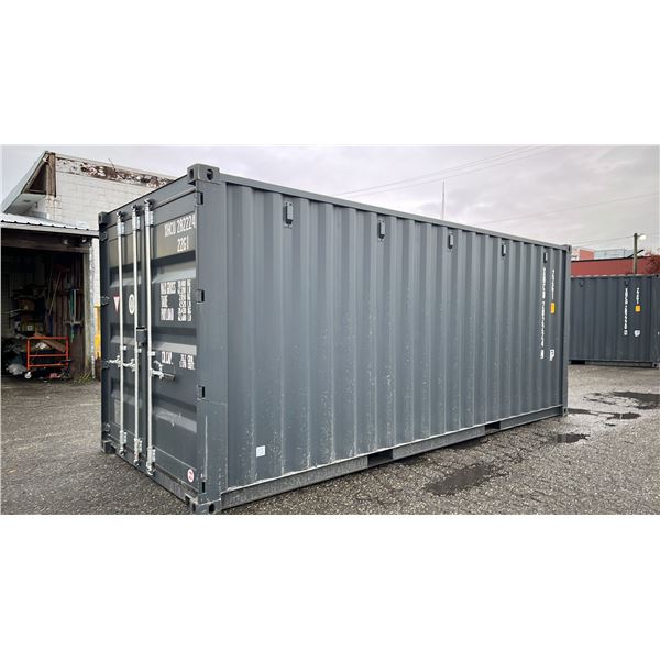 20FT DARK GREY SHIPPING CONTAINER WITH FRONT DOUBLE CAM LOCK DOOR 8'6" X 8' X 20' XHCU282224