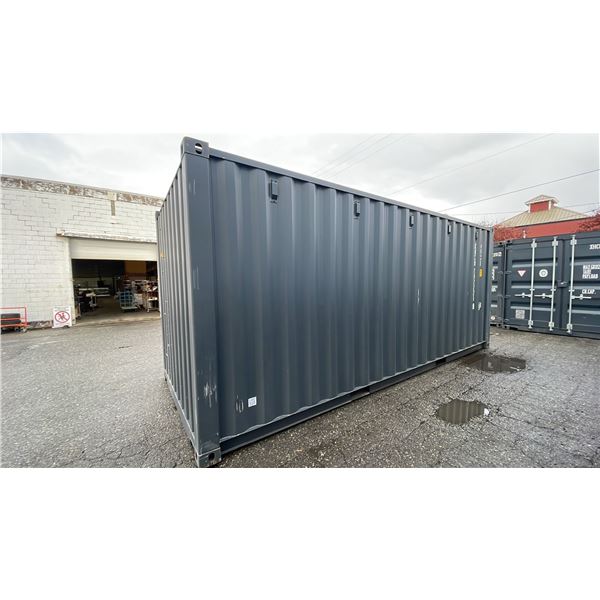 20FT DARK GREY SHIPPING CONTAINER WITH FRONT DOUBLE CAM LOCK DOOR