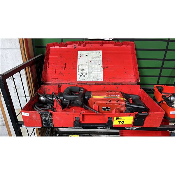 HILTI TE 905 ELECTRIC DEMOLITION HAMMER IN A HARD TRANSPORT CASE