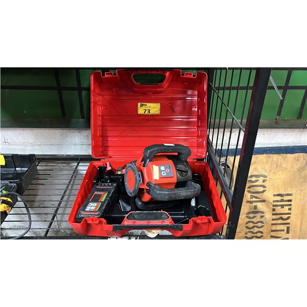 HILTI PR 2-HS ROTATING LASER LEVEL WITH RECEIVER IN A HARD TRANSPORT CASE *NO BATTERY OR CHARGER*