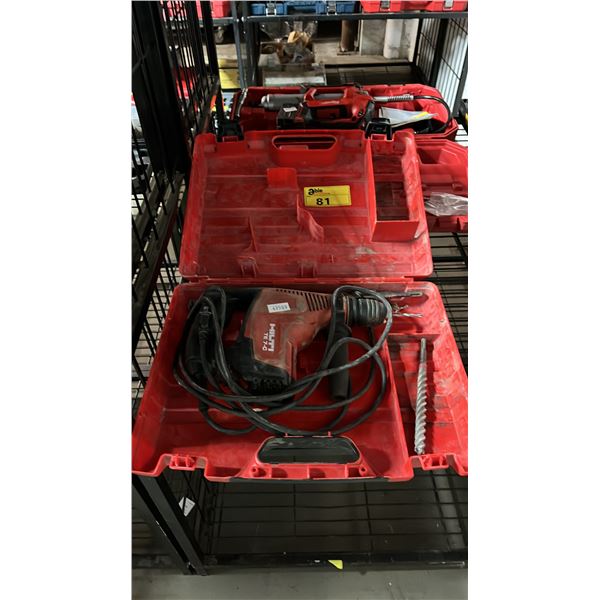 HILTI TE 7-C ELECTRIC ROTARY HAMMER IN A HARD TRANSPORT CASE
