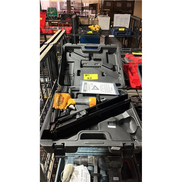 BOSTITCH PNEUMATIC METAL CONNECTOR NAILER IN A HARD TRANSPORT CASE
