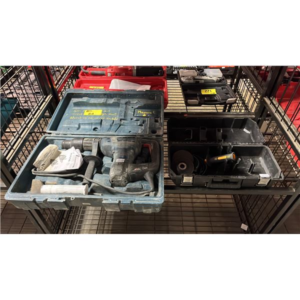 BOSCH RH540M ELECTRIC COMBINATION HAMMER DRILL IN A HARD TRANSPORT CASE & MORE