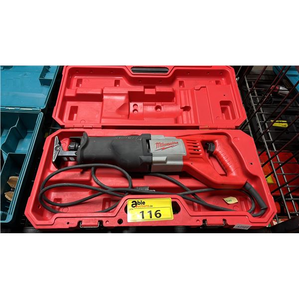 MILWAUKEE ELECTRIC SAWZALL IN A HARD TRANSPORT CASE