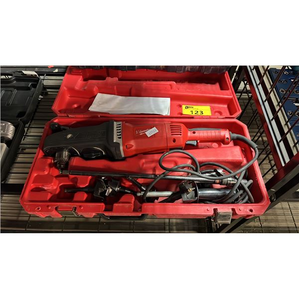 MILWAUKEE ELECTRIC HOLE HAWG IN A HARD TRANSPORT CASE