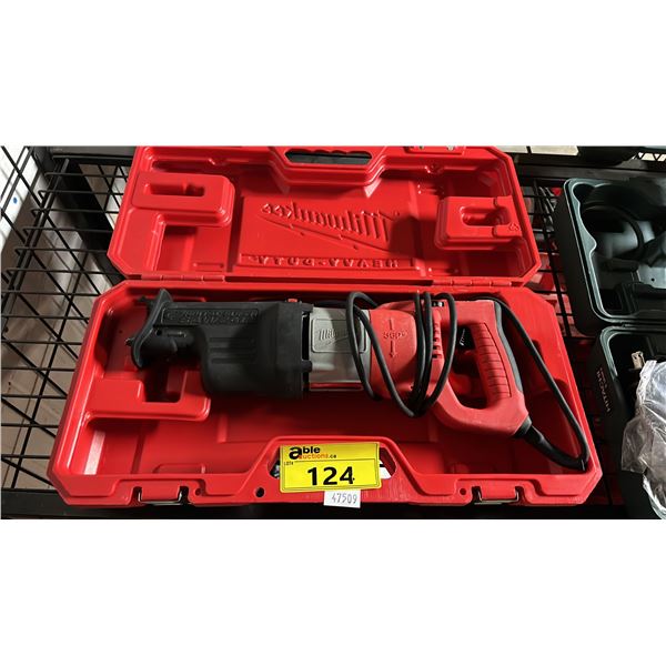 MILWAUKEE ELECTRIC SAWZALL IN A HARD TRANSPORT CASE