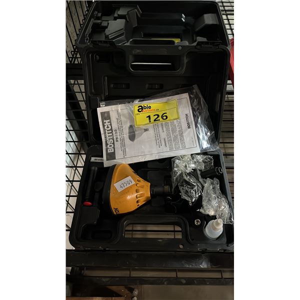 BOSTITCH PN100 PNEUMATIC IMPACT PALM NAILER IN A HARD TRANSPORT CASE