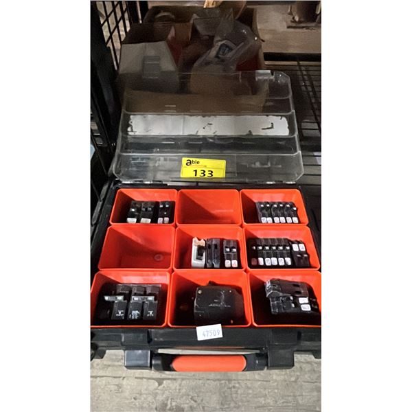 PLASTIC PARTS ORGANIZER WITH ASSORTED CIRCUIT BREAKERS