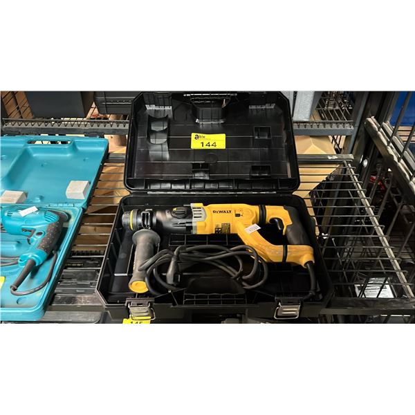 DEWALT ELECTRIC ROTARY HAMMER IN A HARD TRANSPORT CASE
