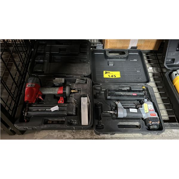 SENCO PNEUMATIC BRAD NAILER IN A HARD TRANSPORT CASE & A PORTER CABLE FINISH NAILER IN A HARD
