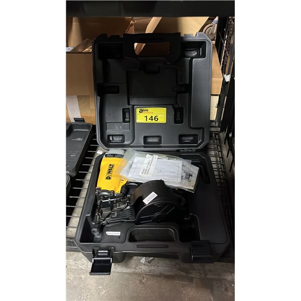 DEWALT PNEUMATIC COIL SIDING AND FENCING NAILER IN A HARD TRANSPORT CASE
