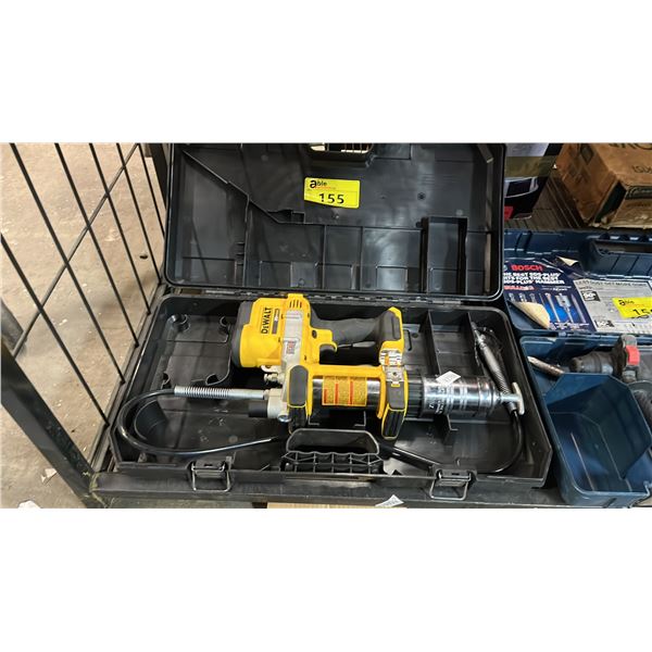 DEWALT CORDLESS GREASE GUN IN A HARD TRANSPORT CASE *NO BATTERY*