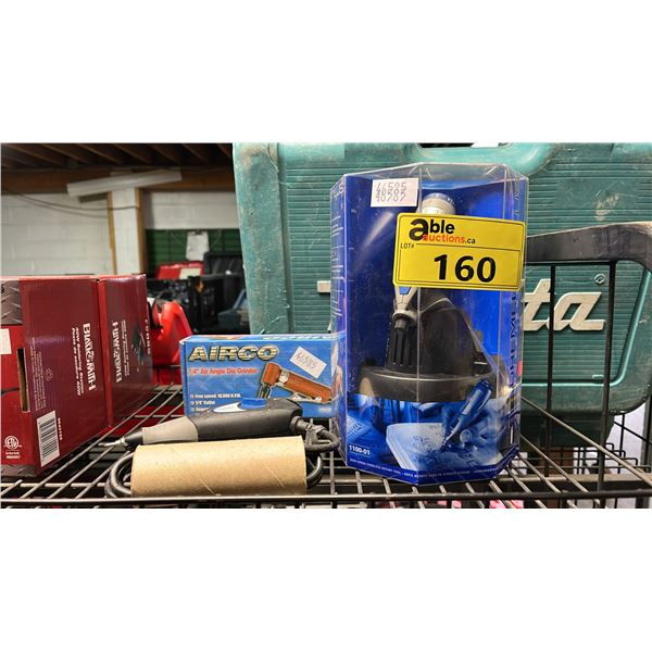 DREMEL STYLUS, AIRCO 1/4" AIR ANGLE DIE GRINDER & A DREMEL ENGRAVER