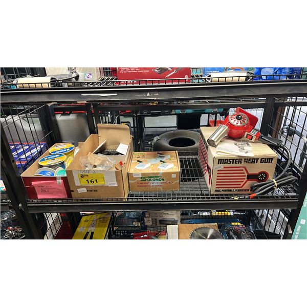 MASTER HEAT GUN, TEMPERATURE CONTROLLED SOLDERING STATION, BOX OF WIRES & MORE