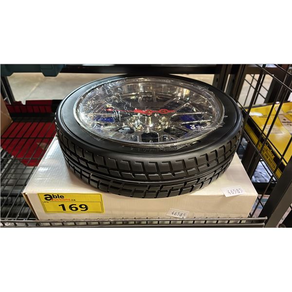 245/40Z R18 BATTERY OPERATED TIRE WALL CLOCK WITH HAPPY RETIREMENT PLAQUE