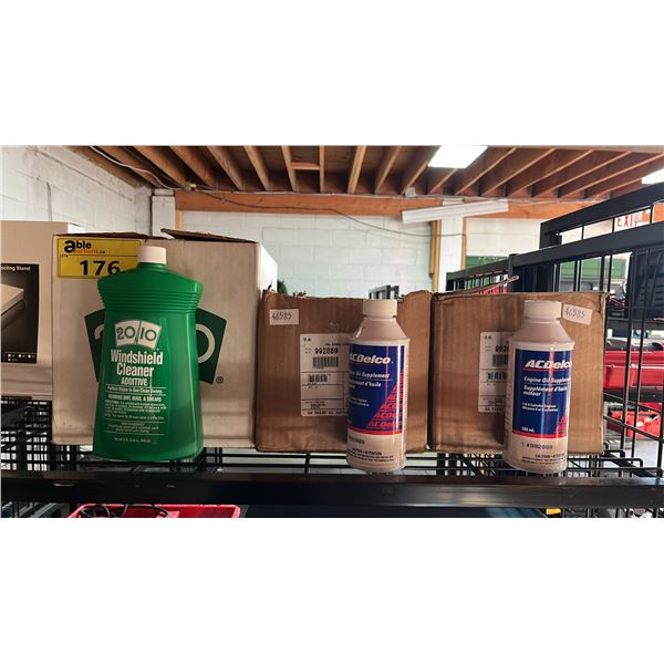 TWO BOXES OF ACDELCO ENGINE OIL SUPPLEMENT & A BOX OF 20/10 WINDSHIELD CLEANER ADDITIVE