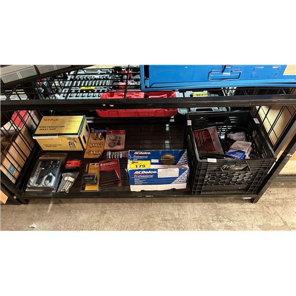 ACDELCO STARTER, HIGH PRODUCTION SPRAY GUN, COUPLER SET, DOUBLE FLARE TOOL & MORE