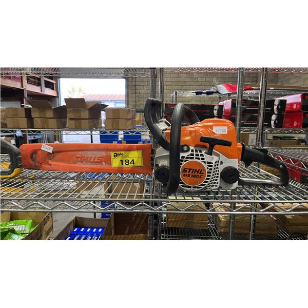 STIHL MS180C GAS POWERED CHAIN SAW WITH BLADE COVER