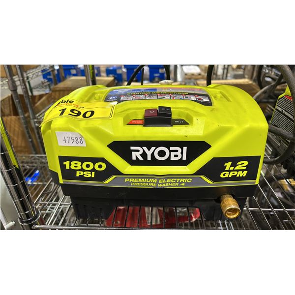 RYOBI 1800 PSI PREMIUM ELECTRIC PRESSURE WASHER - *NO HOSE OR WAND*