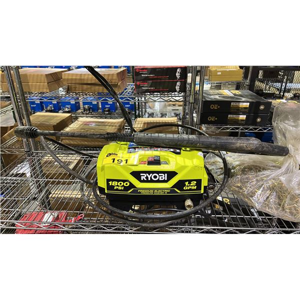 RYOBI 1800 PSI PREMIUM ELECTRIC PRESSURE WASHER WITH HOSE & WAND