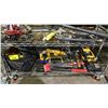 Image 1 : SHELF CONTAINING DEWALT TOOL BAG & CONTENTS, MILWAUKEE 24" BOLT CUTTER, DEWALT ANGLE GRINDER & MORE