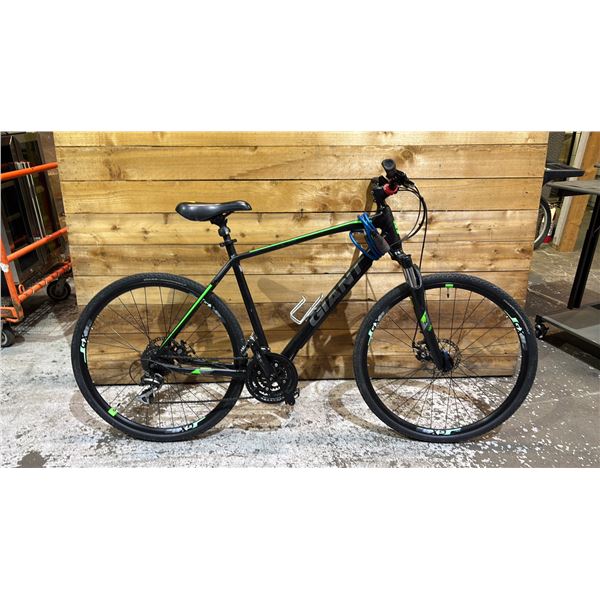 SHIMANO GIANT BLACK & GREEN 24-SPEED BIKE