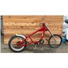 Image 1 : NO-NAME RED SINGLE SPEED BIKE WITH 4" WIDE TIRES- *NO SEAT/NO HANDLEBAR GRIPS*