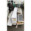 Image 1 : PALLET OF ASSORTED CERAMIC TILES, VINYL FLOOR TILES & 7/8" WOOD STRIPS - *MUST TAKE ALL ON PALLET*