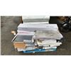 Image 2 : PALLET OF ASSORTED CERAMIC TILES, VINYL FLOOR TILES & 7/8" WOOD STRIPS - *MUST TAKE ALL ON PALLET*