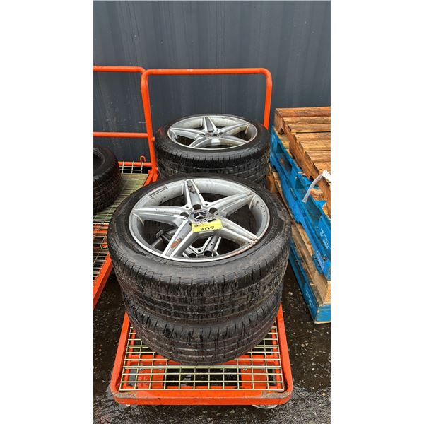 (4) CINTURATO P 225/45 R18 ALL SEASON TIRES WITH MERCEDES BENZ RIMS