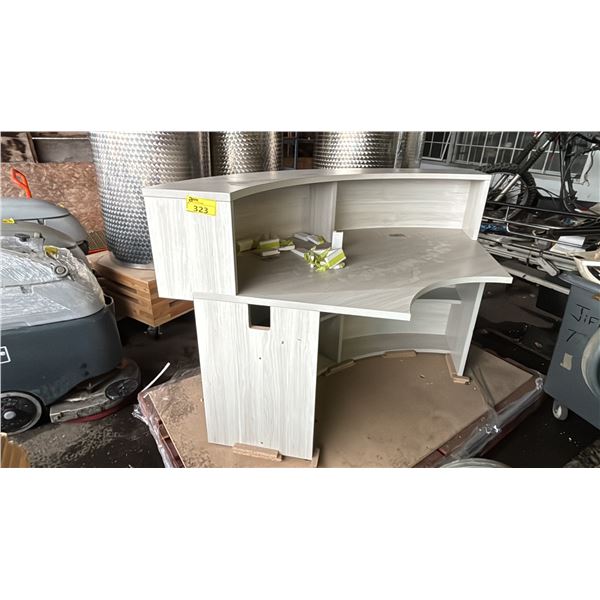 CURVED RECEPTION DESK SECTION APPROX. 74"W X 43T X 35"D