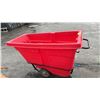 Image 4 : ULINE RED HEAVY DUTY MOBILE TILT TRUCK - APPROX. 5" LONG CRACK ON ONE END