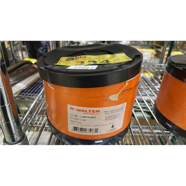 CASE OF 25 NEW WALTER 6" X 3/32" X 7/8" ANGLE GRINDER CUT-OFF DISCS