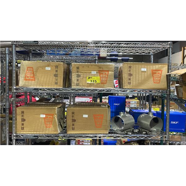 2 SHELVES OF FORD FS313-480-CC4 4" STAINLESS STEEL SADDLES