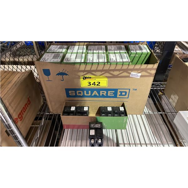 CASE OF (10) SQUARE D SCHNEIDER ELECTRIC S1 TYPE CHOM 10 KA 120/240V 40 AMP FUSE BREAKERS (5 PER