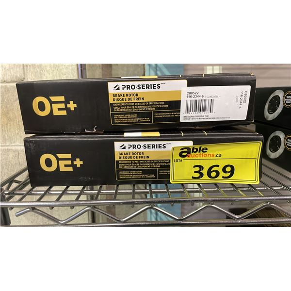 (2) OE+ PRO SERIES BRAKE ROTORS C80522 116-2344-6