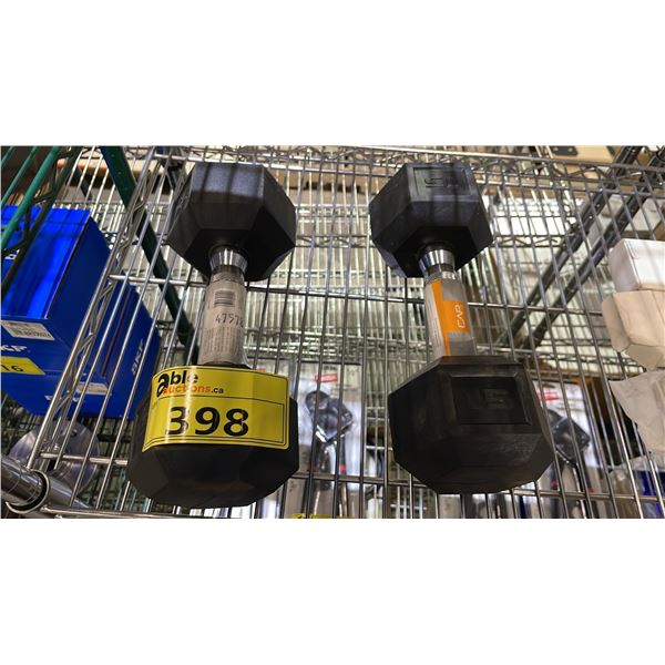 SET OF (2) CAP 15LBS DUMBBELLS