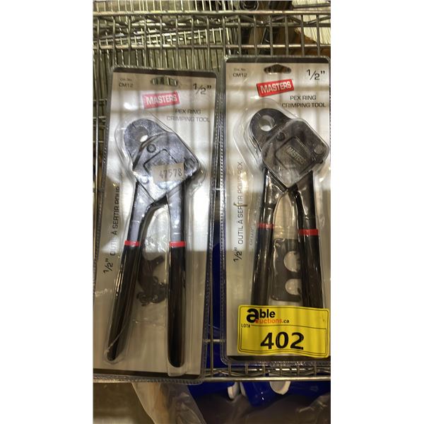 (2) NEW MASTERS 1/2" PEX RING CRIMPING TOOLS