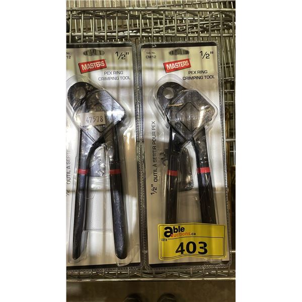 (2) NEW MASTERS 1/2" PEX RING CRIMPING TOOLS