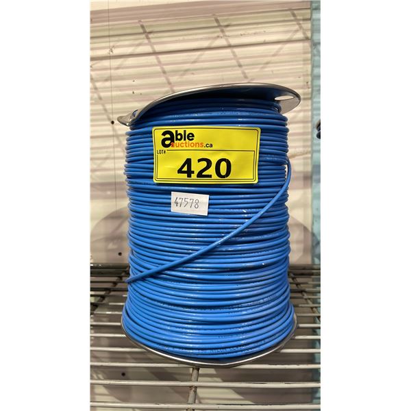 SPOOL OF 300 METERS OF T90 NYLON BLUE TWN75, THHN, THWN CABLE 600V MAX