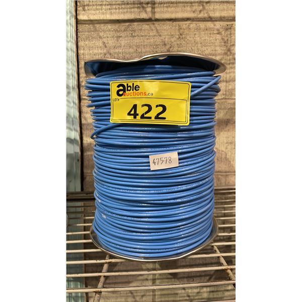 SPOOL OF 300 METERS OF T90 NYLON BLUE TWN75, THHN, THWN CABLE 600V MAX