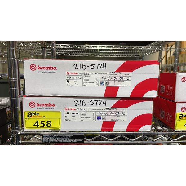 (2) BREMBO BRAKE ROTORS 09.D618.11