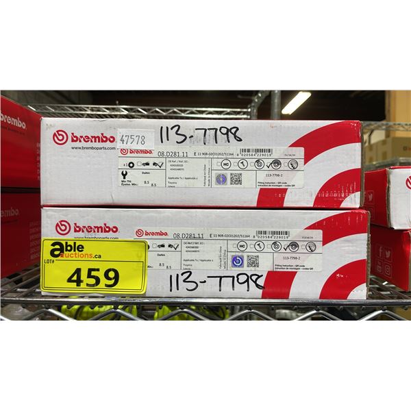 (2) BREMBO BRAKE ROTORS 08.D281.11