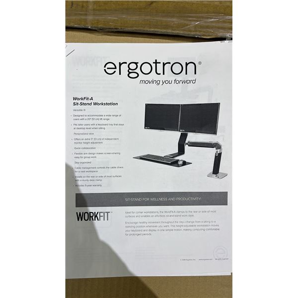 ERGOTRON WORKFIT-A SIT-STAND WORKSTATION DESK MOUNTED LCD/LAPTOP & KEYBOARD MOUNT WITH ROBOTIC ARM