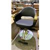 Image 1 : LUNA GOLD STYLING CHAIR WITH ROUND BASE - BLACK *NEW IN BOX*