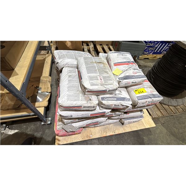 PALLET OF CUSTOM TECH CALCIUM ALUMINUM BASE SELF LEVELING UNDERLAYMENT - *MUST TAKE ALL ON PALLET*